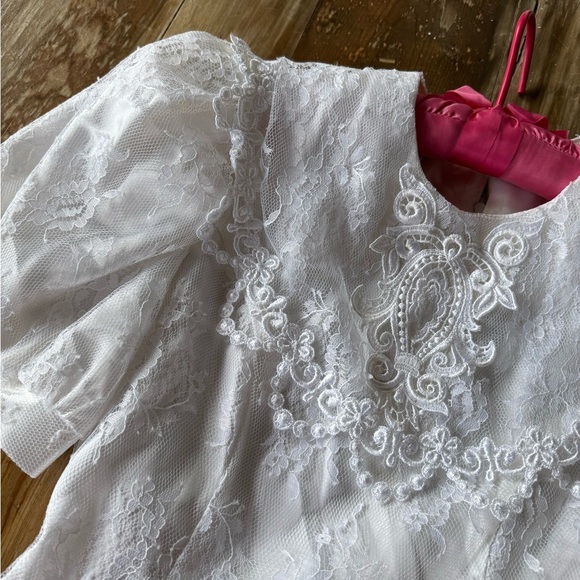 Vintage Girls Dress Jessica McClintock Lace Dress size 8 - Picture 5 of 12